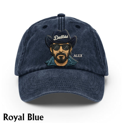 Vintage Mascot - Personalized Football Washed Denim Cap