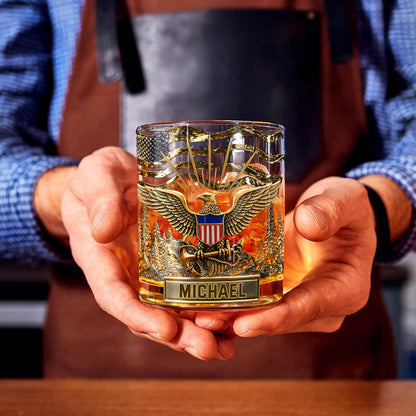 Proud Veteran - Personalized Veteran Whiskey Glass