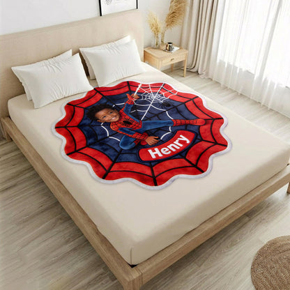 Spider Friend - Personalized Spider Shaped Fleece Blanket