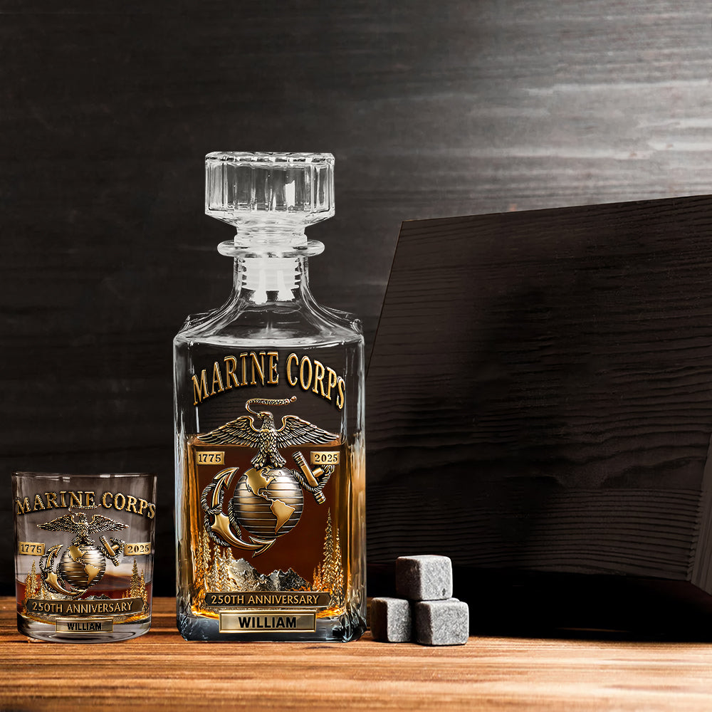 250th Anniversary - Personalized Veteran Whiskey Decanter Set