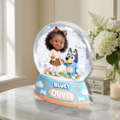 Gifts For Kids - Custom Any Photo - Personalized Blue Dog 2-Side Printed Acrylic Plaque