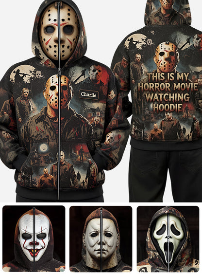 Horror Character Costume - Personalized Horror Character Full Face Zipper Hoodie
