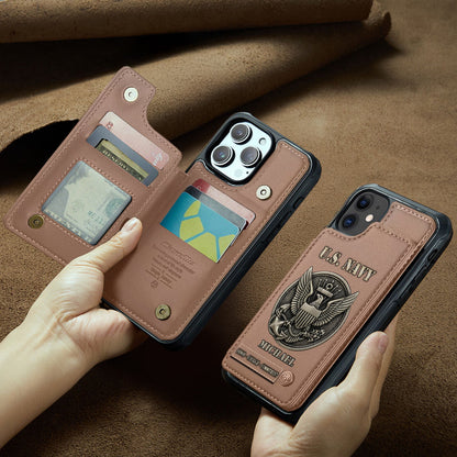 Honor, Courage, Commitment - Personalized Veteran Wallet Phone Case
