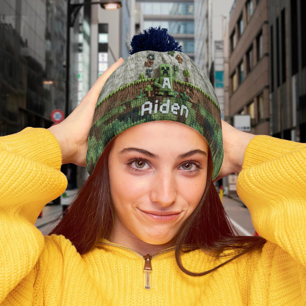 Pixel Winter - Personalized Kid Beanie Hat
