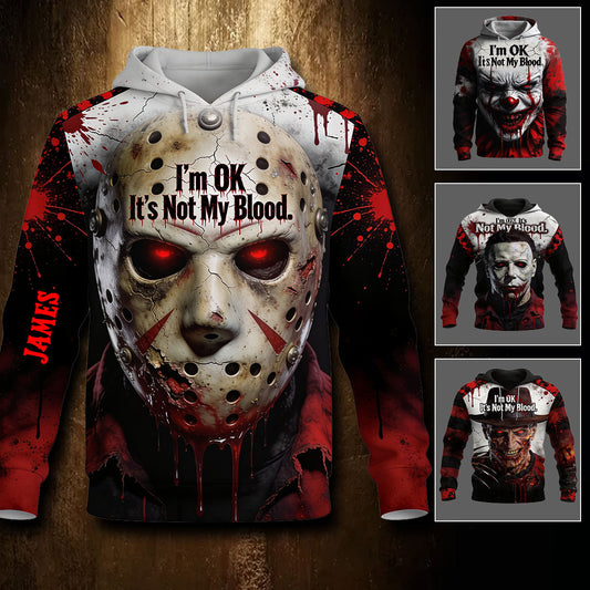 It's Not My Blood - Personalized Horror Character All Over Shirt