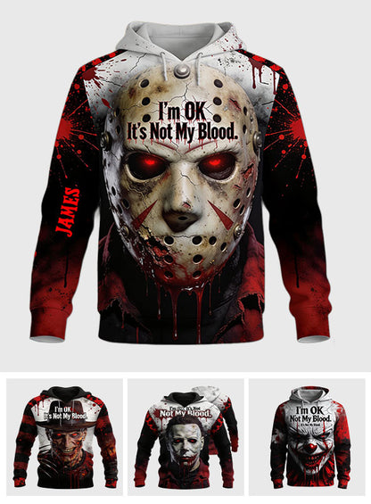 It's Not My Blood - Personalized Horror Character All Over Shirt
