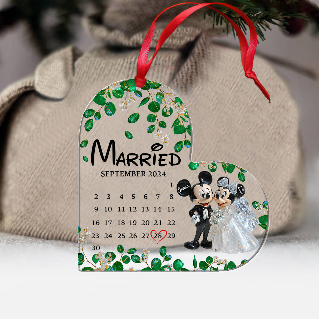 Cute Mouse Couple - Personalized Mouse Transparent Ornament