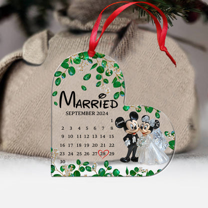 Cute Mouse Couple - Personalized Mouse Transparent Ornament