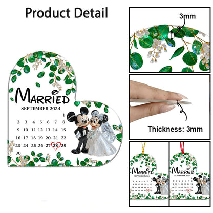 Cute Mouse Couple - Personalized Mouse Transparent Ornament