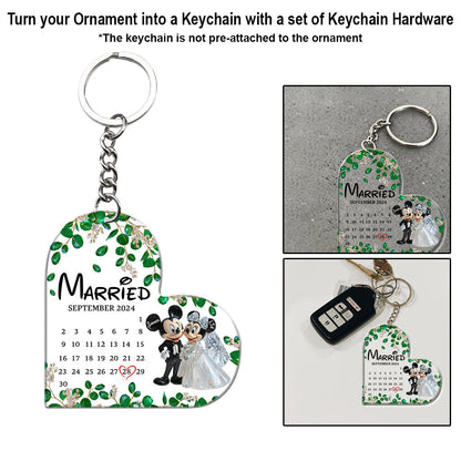 Cute Mouse Couple - Personalized Mouse Transparent Ornament