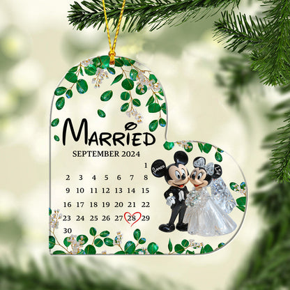 Cute Mouse Couple - Personalized Mouse Transparent Ornament