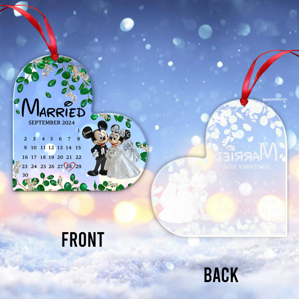 Cute Mouse Couple - Personalized Mouse Transparent Ornament
