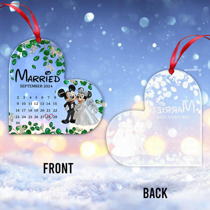 Cute Mouse Couple - Personalized Mouse Transparent Ornament
