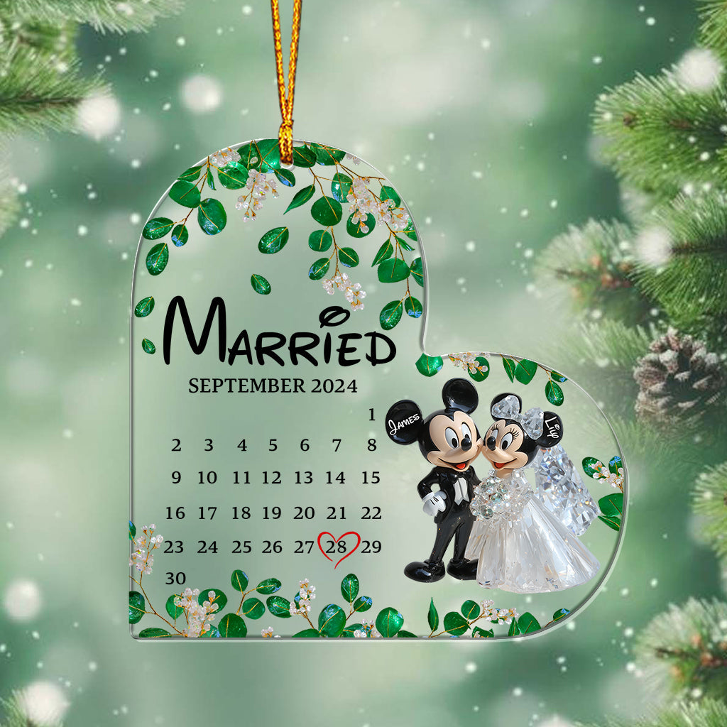 Cute Mouse Couple - Personalized Mouse Transparent Ornament