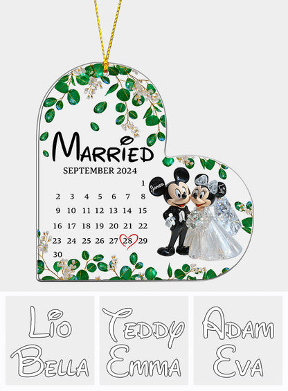 Cute Mouse Couple - Personalized Mouse Transparent Ornament