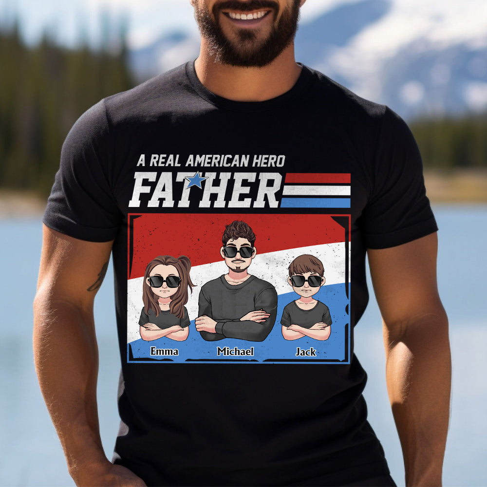 American Hero Dad - Personalized Father T-shirt And Hoodie