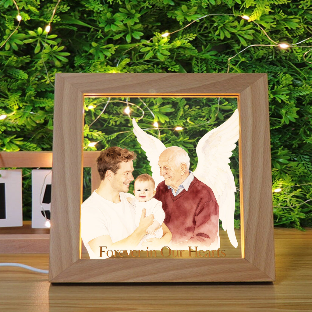 Test Memorial Wooden Frame LED Light