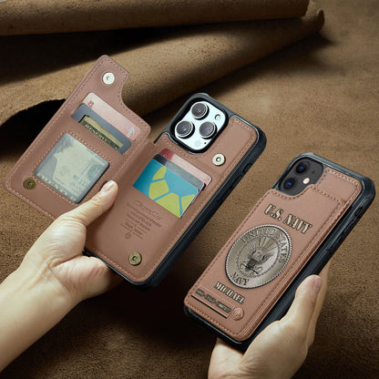 Honor, Courage, Commitment - Personalized Veteran Wallet Phone Case