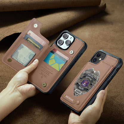 Serve And Protect - Personalized Police Officer Wallet Phone Case