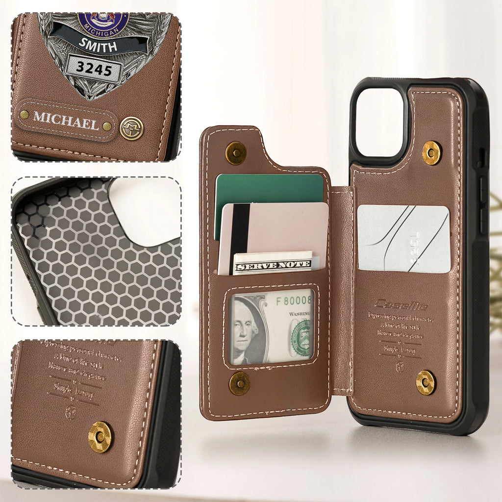 Serve And Protect - Personalized Police Officer Wallet Phone Case