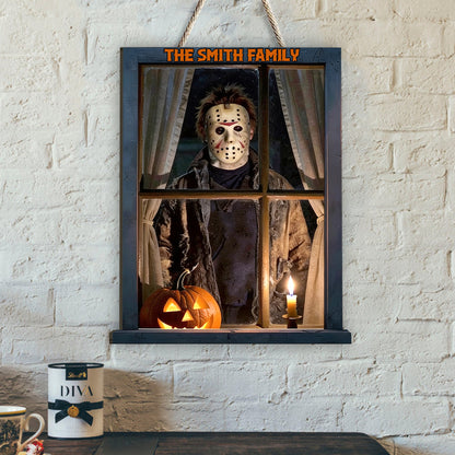 Halloween Vibes - Personalized Horror Character Custom Shaped Wood Sign