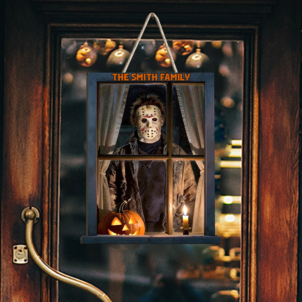 Halloween Vibes - Personalized Horror Character Custom Shaped Wood Sign
