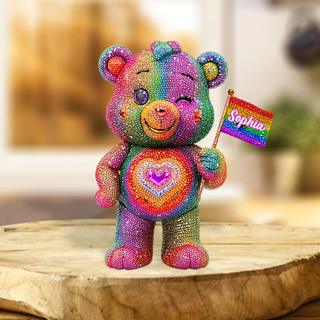 Pride Bear - Personalized LGBT Support Custom Shaped Acrylic Plaque