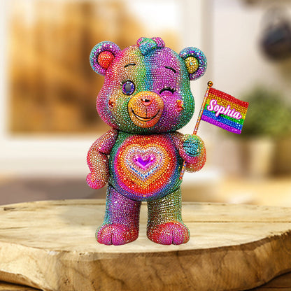 Pride Bear - Personalized LGBT Support Custom Shaped Acrylic Plaque