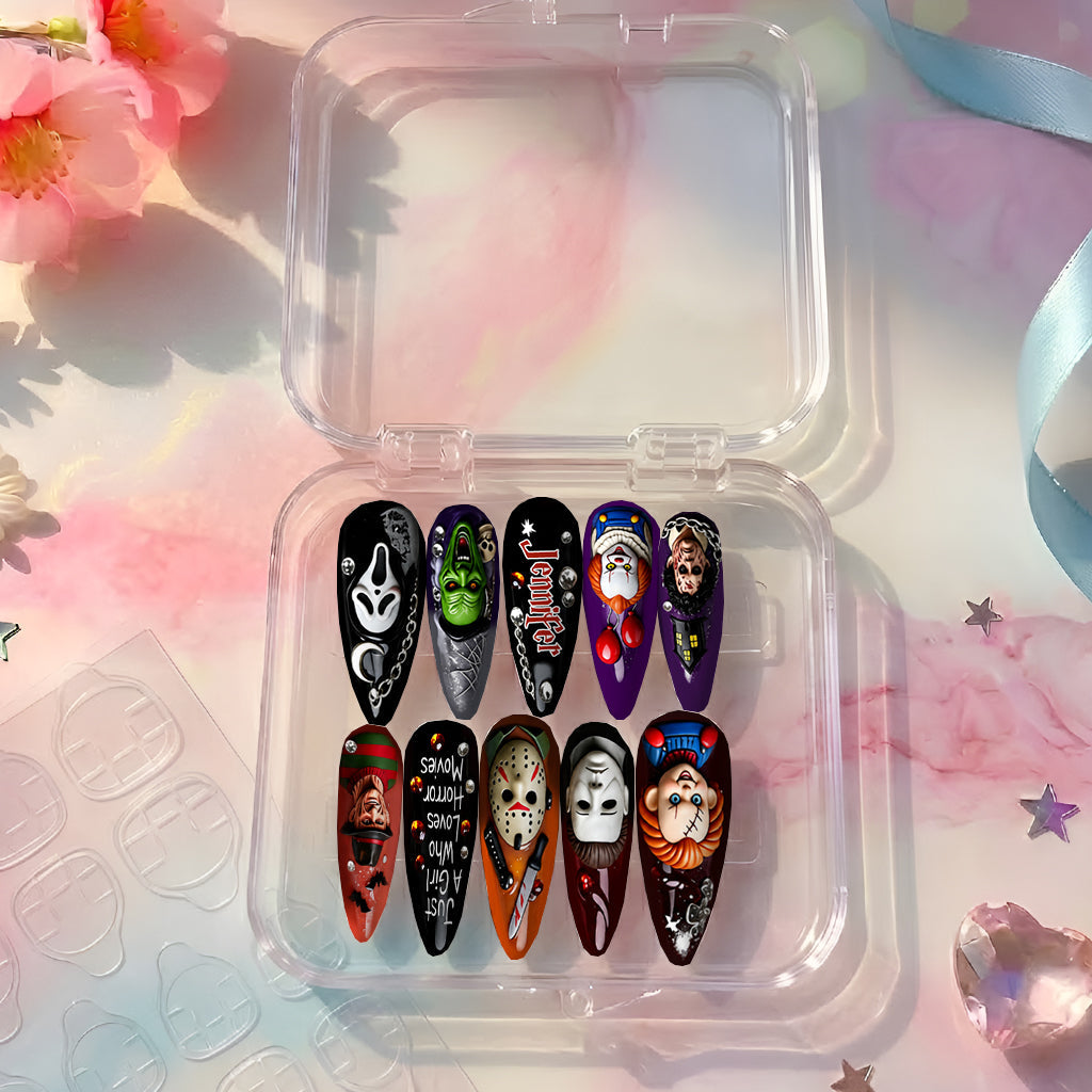 Just A Girl Who Loves Horror Movies - Personalized Horror Character Press On Nails