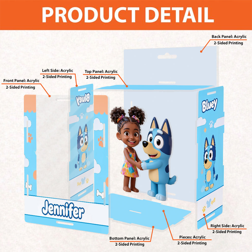 Custom Any Photo - Personalized Blue Dog Acrylic Display Box