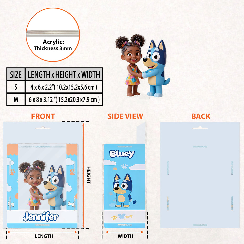 Custom Any Photo - Personalized Blue Dog Acrylic Display Box