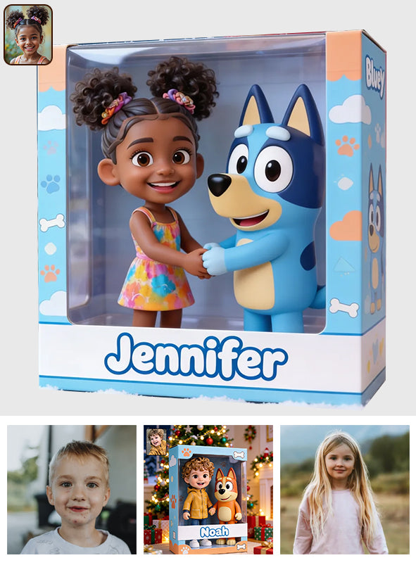 Custom Any Photo - Personalized Blue Dog Acrylic Display Box