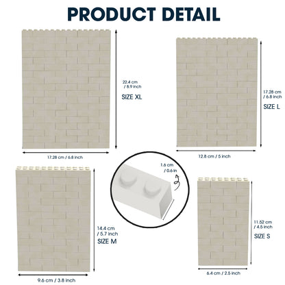 Super Dad - Personalized Seven Balls Vertical Rectangle Building Brick Blocks Printed On Both Sides