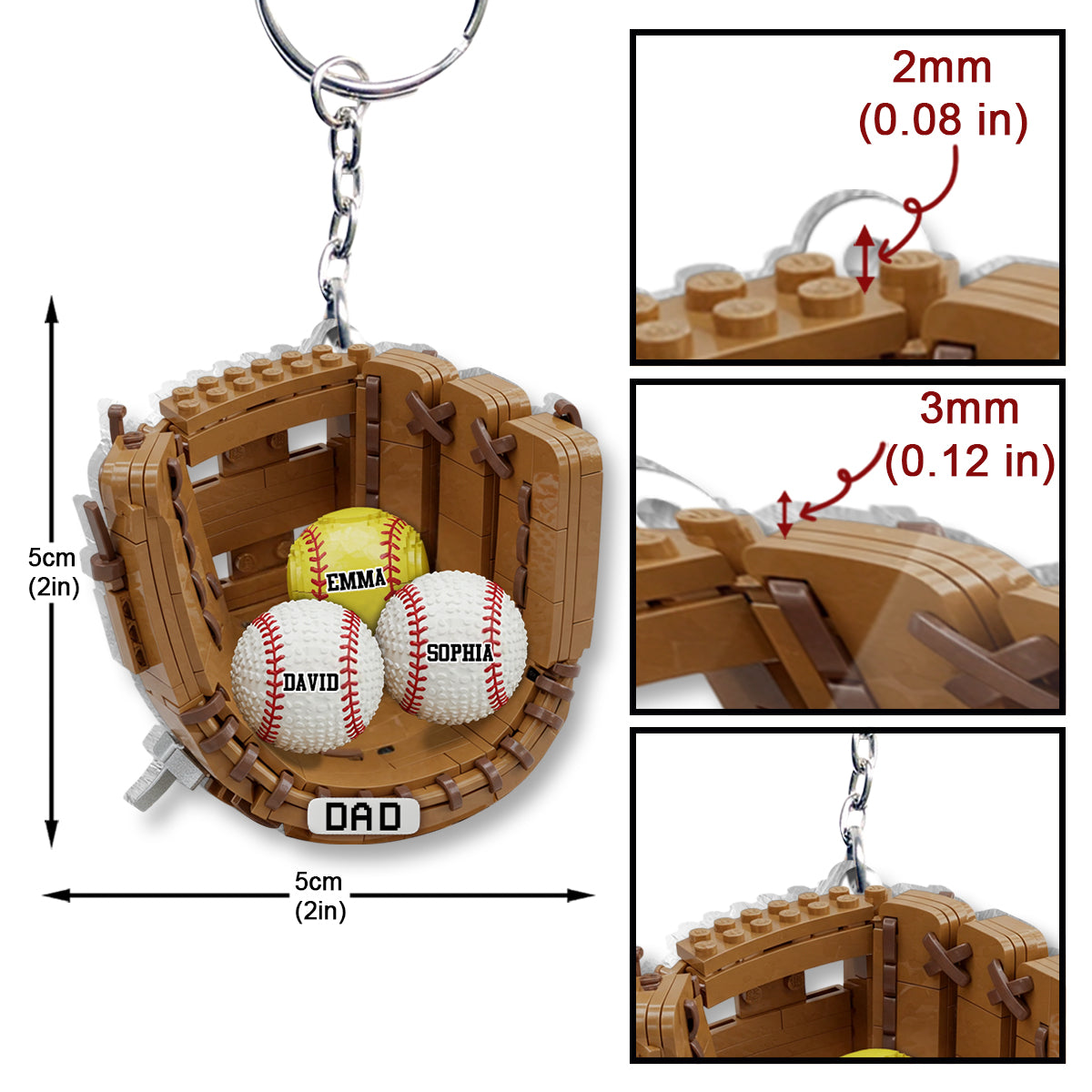 We Caught The Best Dad Baseball, Softball - Personalized Father Transparent Keychain