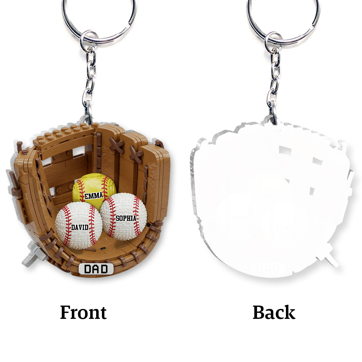 We Caught The Best Dad Baseball, Softball - Personalized Father Transparent Keychain
