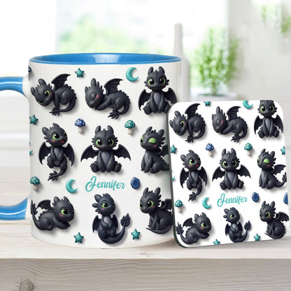 Adorable Dragon - Personalized Dragon Accent Mug