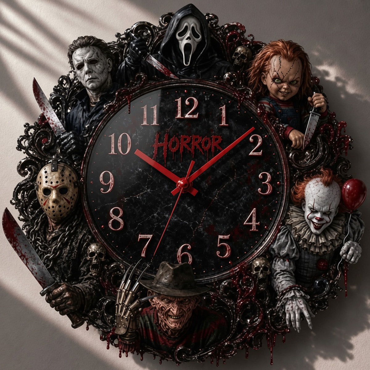 Horror Time - Personalized Horror Character LED Light Wall Clock