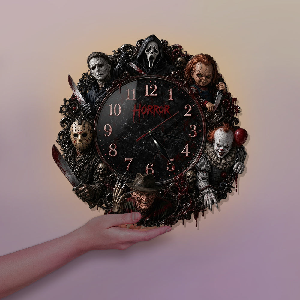 Horror Time - Personalized Horror Character LED Light Wall Clock