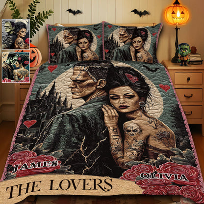 The Lovers - Personalized Couple Quilt Set