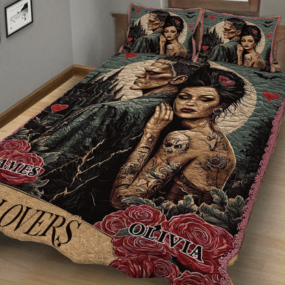 The Lovers - Personalized Couple Quilt Set