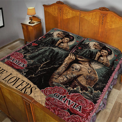 The Lovers - Personalized Couple Quilt Set