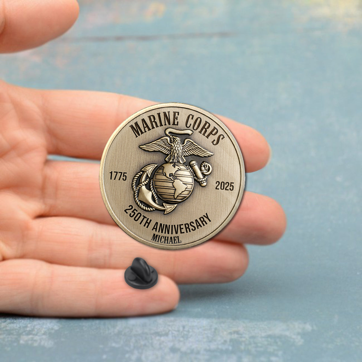 250th Anniversary Marine Corps - Personalized Veteran Pin