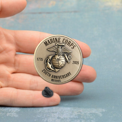 250th Anniversary Marine Corps - Personalized Veteran Pin