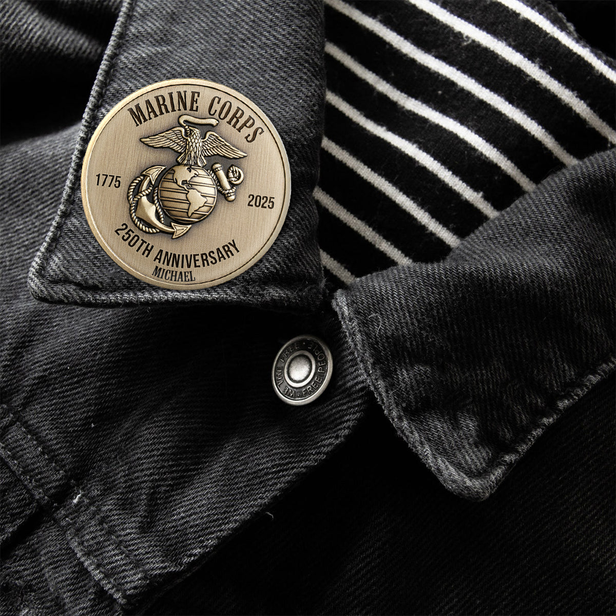 250th Anniversary Marine Corps - Personalized Veteran Pin