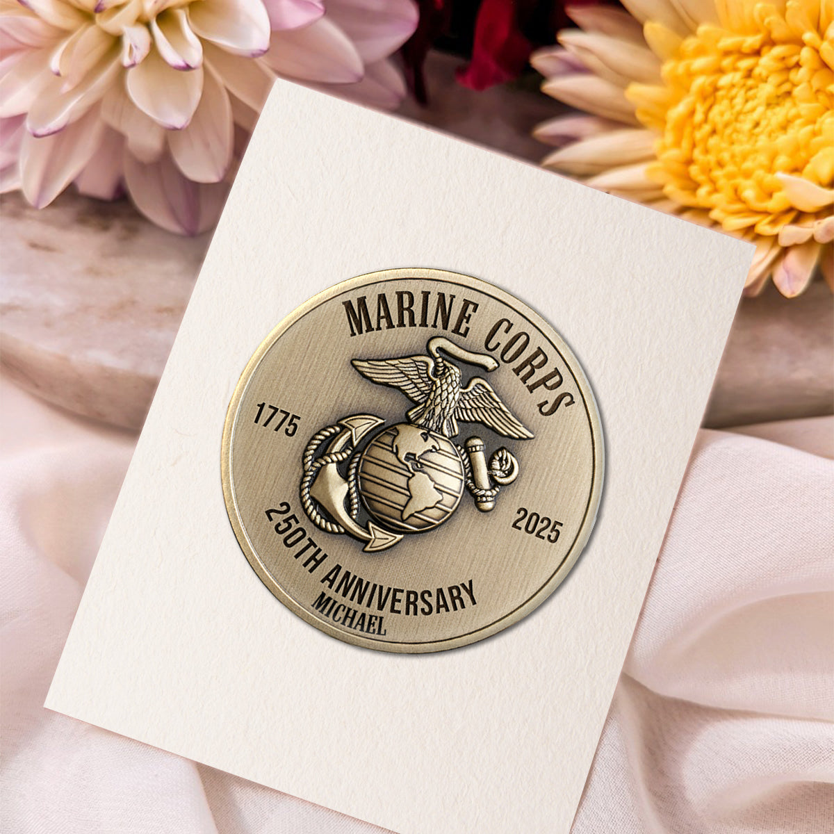 250th Anniversary Marine Corps - Personalized Veteran Pin