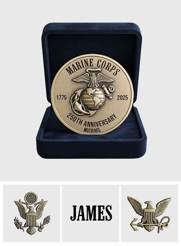 250th Anniversary Marine Corps - Personalized Veteran Pin