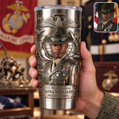 Custom Photo Military - Personalized Veteran Tumbler