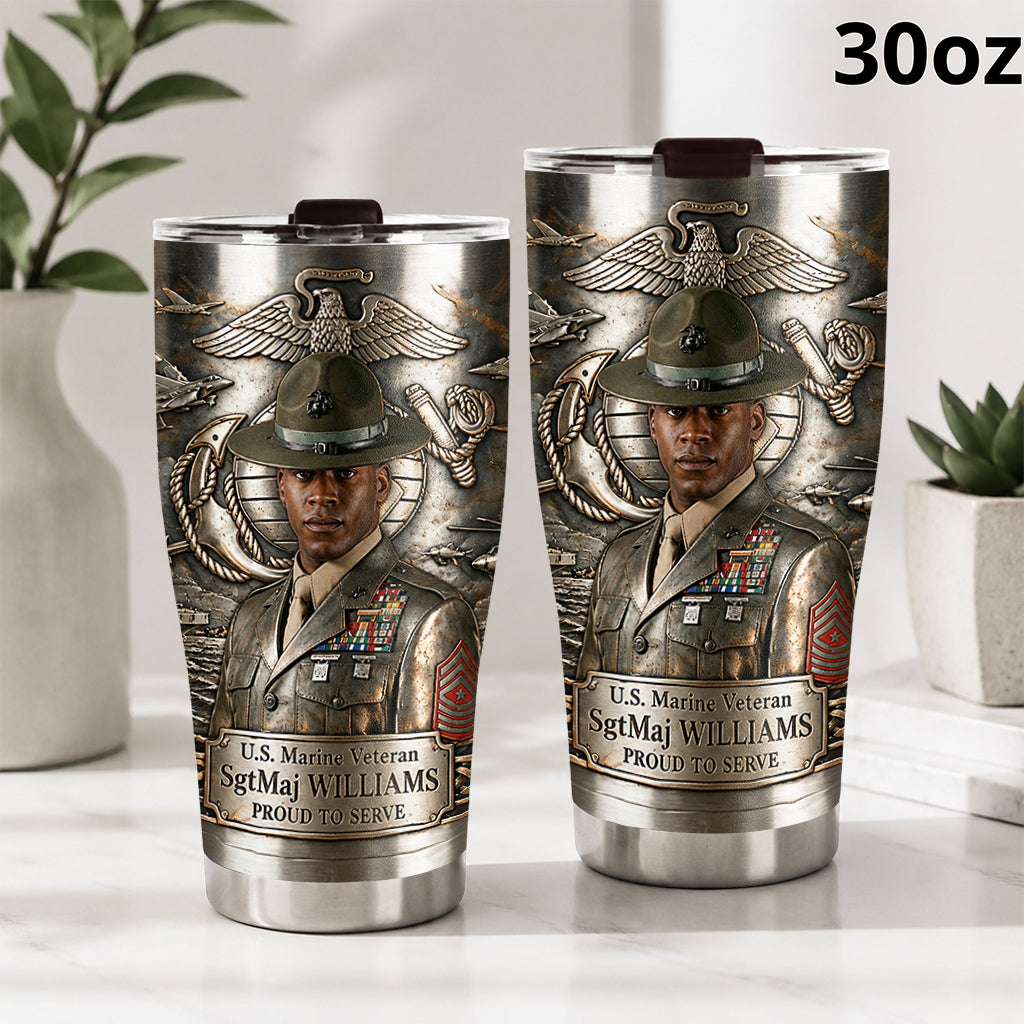 Custom Photo Military - Personalized Veteran Tumbler