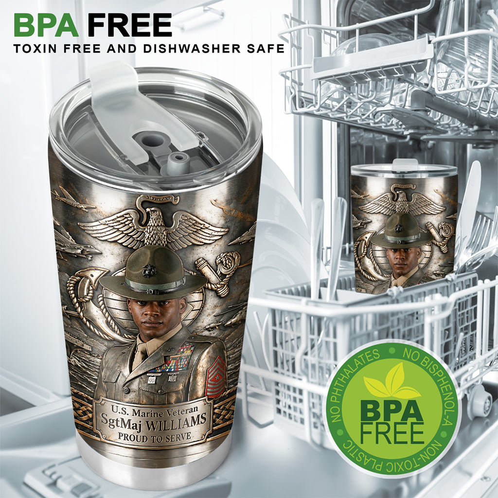 Custom Photo Military - Personalized Veteran Tumbler