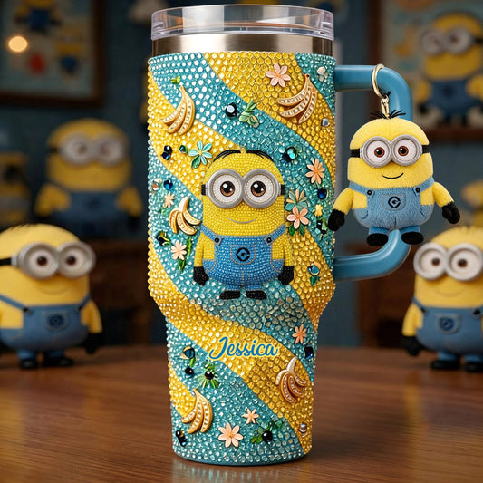 Tulaliloo Ti Amo - Personalized Despicable Me Rhinestone Tumbler With Plush Charm
